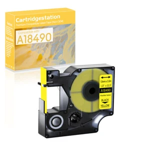 Cinta de etiqueta amarilla de nailon flexible de 12 mm compatible con Dymo Rhino 4200 A18490 1 pieza - Imagen 1 de 11
