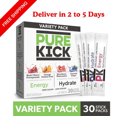 Pure Kick Energy & Hydration Electrolyte Powdered Drink Mix Variety Pack, 30 Ct - Image 1 of 4