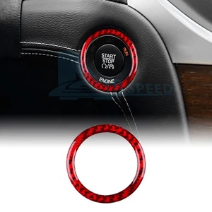 Engine Button Cover Trim Red Carbon Fiber Fit for Chrysler 300 300C 2011-2014 - Foto 1 di 9