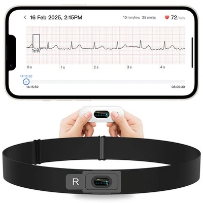 30s-15min Personal Mobile EKG ECG Monitor Wireless with AI-ECG Analysis Function - Image 1 of 4