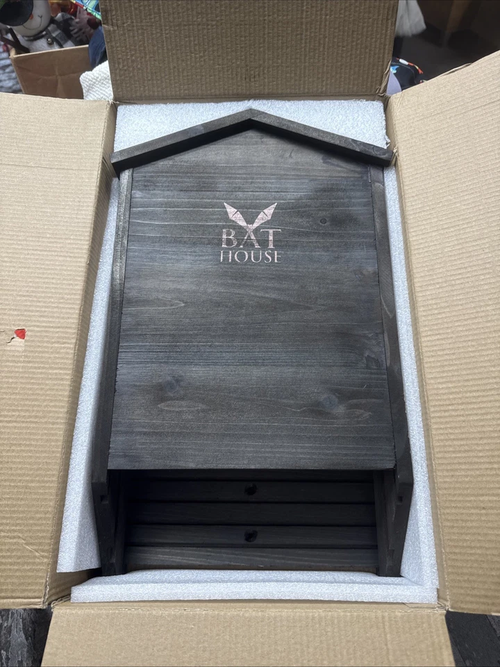 Casa de murciélagos castillo de madera para murciélago exterior, caja grande de doble cámara para atraer murciélago Foto 1 de 1