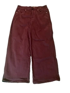 Judy Blue Jeans Womens 9/29 Maroon Garment Dyed Wide Leg Crop Trouser - Picture 1 of 10