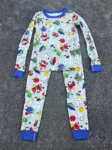 Hanna Andersson Size 140 cm Boys 10 Christmas Monster Pajamas Organic Cotton - Picture 1 of 6