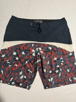 O'Neill Sk8 Swim Trunks, American Flag Shorts, Flat Front, Men's 34 #1164 - Image 1 of 4