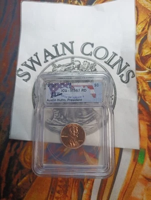 2025 P Penny Lincoln Shield Cent ICG MS 67 RD Last Year Of Issue EM116-17 - Image 1 of 3