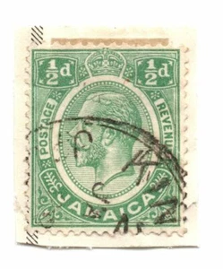 Jamaica 1921 SG 89a King George V Green Used Lightly Hinged Stamp - Picture 1 of 1