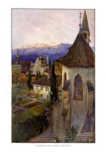 La Deutschhaus en Bolzano Tirol XL 1907 impresión artística de Tony Grubhofer * Innsbruck - Imagen 1 de 1