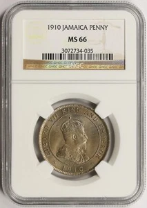 1910 Jamaica Penny NGC MS66 Edward VII - Picture 1 of 4