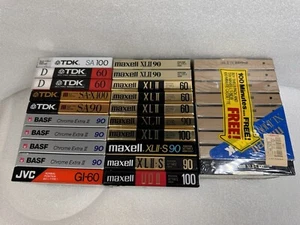 Lot of 29 Maxell XLII 90 60 100 TDK JVC BASF Cassette Tapes - Picture 1 of 17