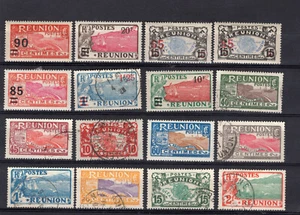 FRANCE REUNION, 16 DIFFERENT STAMPS, USED - MH, VF - Picture 1 of 1