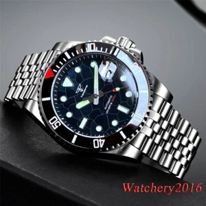 Tandorio 40mm 20ATM Black MOP Dial NH35A Automatic Watch For Men Sapphire Glass - Picture 1 of 16