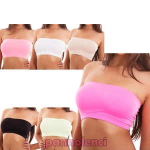 Top donna fascia intimo reggiseno bandeau elasticizzato basic sexy nuovo 04128 - Foto 1 di 10