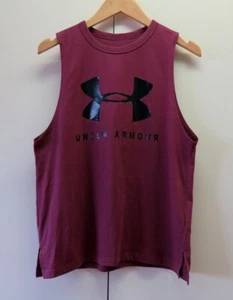Pretty Wine with Black Logo Muscle Tank from Under Armour - Size S - Picture 1 of 6