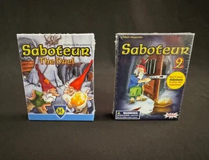 BRAND NEW AMIGO SABOTEUR THE DUEL / SABOTEUR 2 CARD STRATEGY GAMES SET LOT - Picture 1 of 2