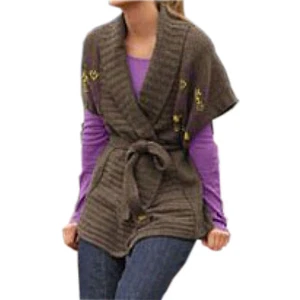 genial 15% Wolle Gr.36/38 ** WARM Strickjacke STRICKMANTEL Jacke Cardigan TAUPE - Bild 1 von 3