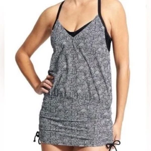 Camiseta de natación Tankini para mujer Athleta Laguna Side Scrunch 32D/DD negra blanca - Imagen 1 de 9