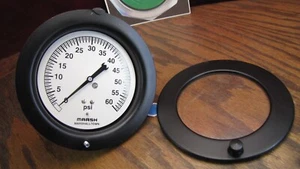 60 psi Air Pressure Gauge Marsh 4" face with 1/4" NPT back mount - Picture 1 of 3