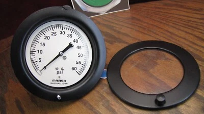 60 psi Air Pressure Gauge Marsh 4" face with 1/4" NPT back mount - Image 1 of 3
