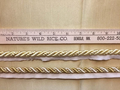 Fabric & Trim Sewing Remnant Gold Satin Solid Twisted Cord Lot 3 Sewing Crafts - Image 1 of 2