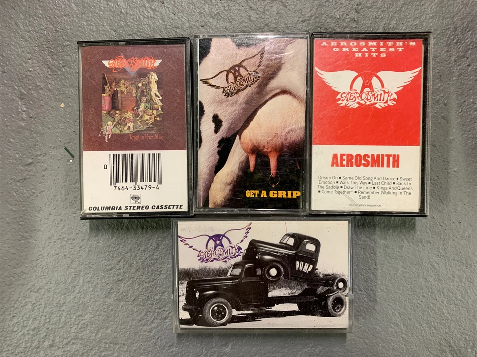 Aerosmith Vintage Cassette Tape Lot of 4 / Get a grip, pump, toys in the attic - Image 1 of 1