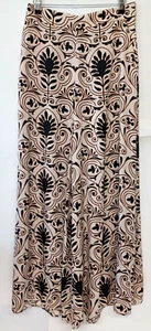 Mint Velvet Wide Leg Leaf Pattern Trousers Beige Black Women UK 12 Trousers - Picture 1 of 11