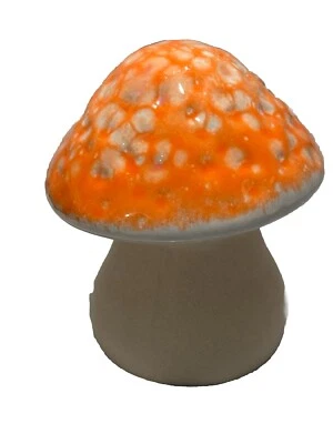 Estatua de cerámica de hongo de hormigón de 3 pulgadas decoración acristalada superior interior exterior Foto 1 de 4