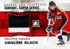2009-10 ITG Heroes and Prospects Subway Emblem Black #12 Philippe Paradis