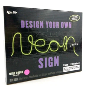 PINK Kids Craft Design Your Own Neon Style Sign Kit E.L. Wire Light Kit w Base - Picture 1 of 6