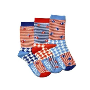 Socks For Kids Picnic Mismatch Stripe Flowers US 1-8 Girls United Oddsocks - Picture 1 of 1