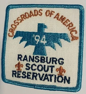 CROSSROADS OF AMERICA COUNCIL 1994 RANSBURG SCOUT RESERVATION PATCH BOY SCOUTS - Picture 1 of 1