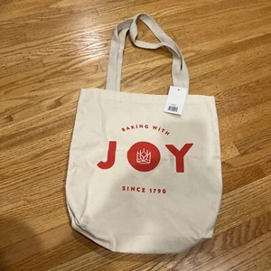 King Arthur Flour Baking with Joy Cotton Canvas Tote Bag, New with tags - Picture 1 of 8