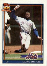 1991 Topps New York Mets Baseball Card #83 Daryl Boston