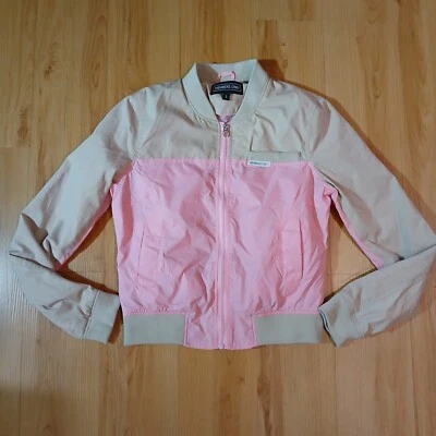 Jaqueta feminina Members Only zíper completo tamanho P rosa bronzeado manga longa  - Imagem 1 de 4