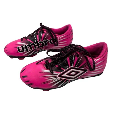 Umbro Pink Soccer Cleats Girl Size 9 With Black/White Graphic Lace Up - Image 1 of 4