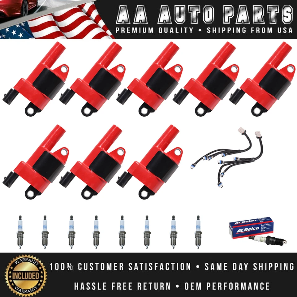 8 bobinas de encendido energéticas y 8 bujías Acdelco y 8 conectores para GMC Savana 3500 Foto 1 de 1