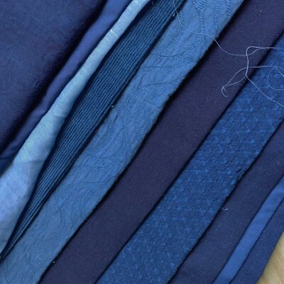 10Pcs Indigo Blue Fabric Remnants Hand Dyed Fabric Remnants Fabric Scraps Hand - Image 1 of 4