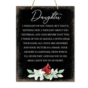 Memorial Hanging Gift Ribbon Sign for Loss of Loved One 12x15 - Daughter I Have - Picture 1 of 18