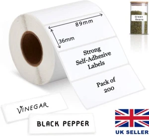 White Address Labels 89mm x 36mm Self Adhesive Blank Stickers Plain Label NEW - Picture 1 of 12