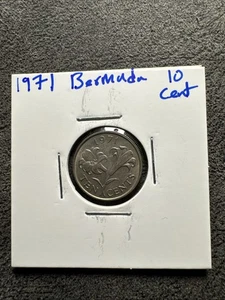 1971 Bermuda 10 Cent. Non Magnetic. Queen Eliz II. AU. - Picture 1 of 4