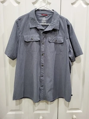 Camisa Gerry Button Up Tech Para Hombres 2XL Gris 2 Bolsillos con Solapa Exterior Ligera Genial Foto 1 de 4