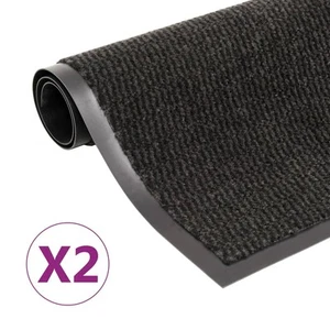 Dust Control Mats 2 pcs Rectangular Tufted 60x90 cm Black - Picture 1 of 3