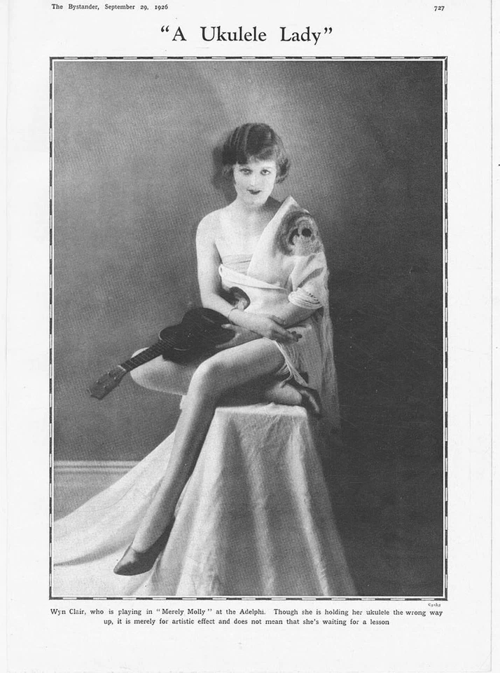WYN CLAIR Actress Playing Merely Molly at the Adelphi Theatre Antique Print 1926 - image 1 of 1