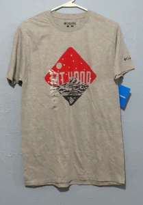 Columbia Men's M Gray Mt. Hood Graphics Short Sleeve Tshirt NWT - Picture 1 of 6