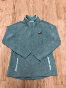 L.L. Bean Damenpullover grün Fleece Größe Large Vierteldruckknopf - Bild 1 von 7