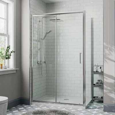 DIAMOND 1200 x 800mm Sliding Shower Door & Side Panel Enclosure Cubicle Framed 8mm Glass