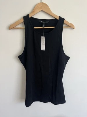 Camiseta sin mangas acanalada negra para mujer White House Black Market Forme grande nueva con etiquetas WHBM Foto 1 de 3