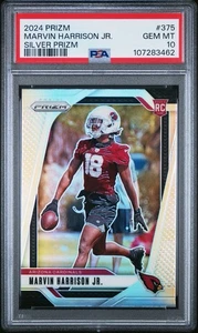 PSA 10 GEMAS COMO NUEVAS 2024 Panini Prizm #375 Marvin Harrison Jr Silver Prizm RC Rookie - Imagen 1 de 2