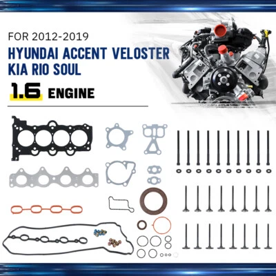 Juego de juntas de culata con kit de pernos de culata para Hyundai Kia Accent Rio 2012-2019 1,6 L Foto 1 de 4