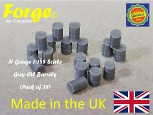 New Grey Oil Drum Barrels N Gauge 1:148 Scale Models Train Railway (18 Pack) - Foto 1 di 8