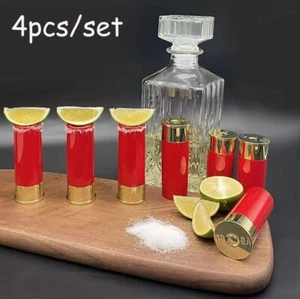 Shotgun Shell Shot Glasses Set of 4 Novelty Barware - Picture 1 of 9
